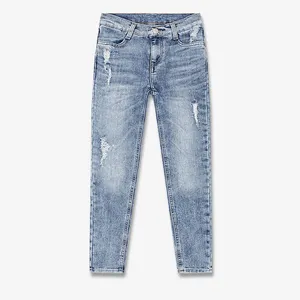 Aangepaste Merk Speciale Wassen Katoen Spandex Stained Lange Broek Meisjes Jeans
