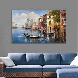 Prezzo all'ingrosso dipinto a mano bella <span class=keywords><strong>pittura</strong></span> a olio del paesaggio di <span class=keywords><strong>venezia</strong></span> su tela per la <span class=keywords><strong>pittura</strong></span> della decorazione del soggiorno - Product Image 2