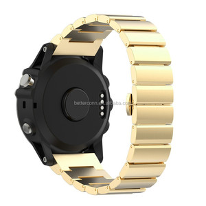 Correa de metal de acero inoxidable de 26 mm de ancho para <span class=keywords><strong>Garmin</strong></span> Band, correa de reloj de metal para <span class=keywords><strong>Garmin</strong></span> Fenix <span class=keywords><strong>3</strong></span> GMFNX3BBMB - Product Image 2