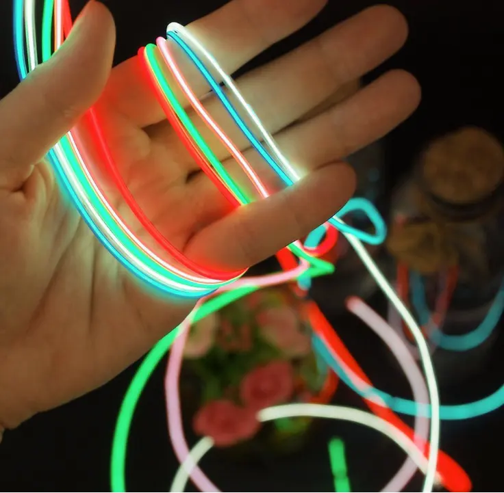 Tubo de cuerda de iluminación de alambre flexible glow el, el coche de alambre, el cable del coche