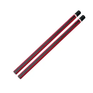 Grosir Unsharpened Hexagonal/Round/Segitiga Merah Tebal Garis Hitam Memimpin Pensil Pendek Biack Dicelup Akhir