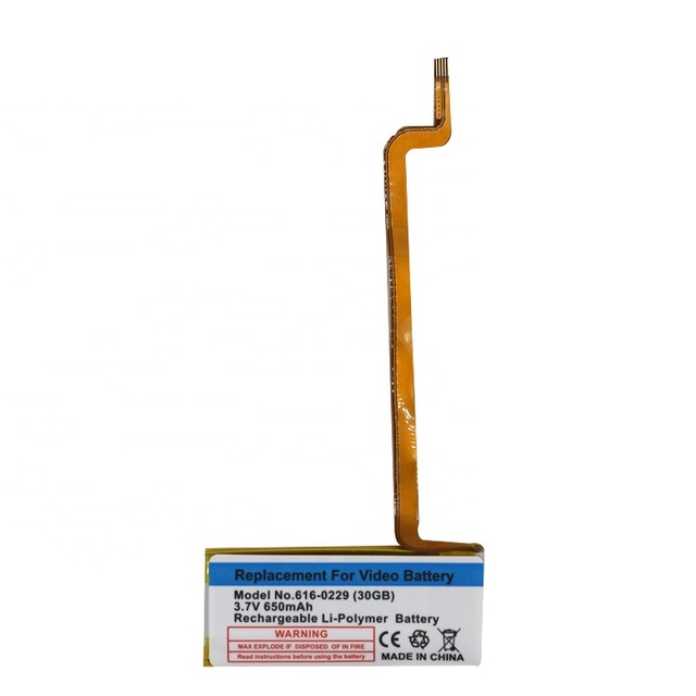 Factory Price High Quality Original 650mah Thin 30 Gb Battery 616-0229 for iPod Classic 30gb Video 6th 7th