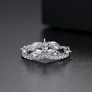 <span class=keywords><strong>Anello</strong></span> LUOTEEMI in Zirconia Cubica Placcato Oro Bianco Rodiato per Donne, Stile Carino <span class=keywords><strong>con</strong></span> Zirconia Bianca, Anelli Aperti - Product Image 4