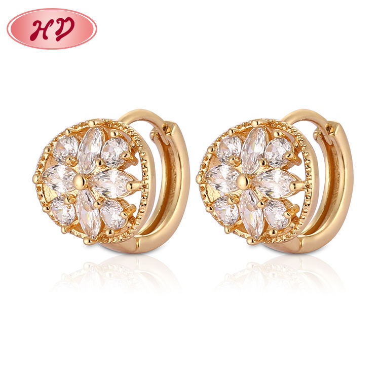 2018 Beautiful Supplier Party Wear Brass Earrings 18k Gold Plated