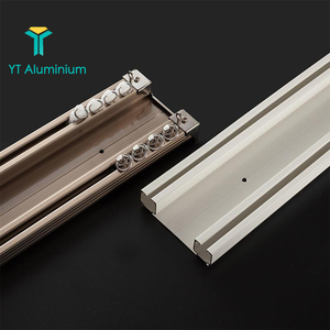 รางผ้าม่านอลูมิเนียมรางอุปกรณ์เสริม I Beam รางผ้าม่านแบนคู่แบบยืดหยุ่น - Product Image 1