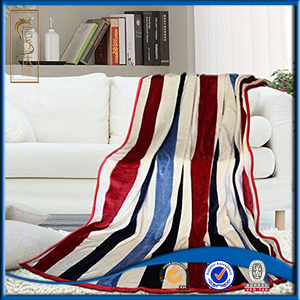 Alta calidad tres colores diseño de la <span class=keywords><strong>raya</strong></span> super suave franela fleece manta ponderada sensorial chunky manta India - Product Image 1