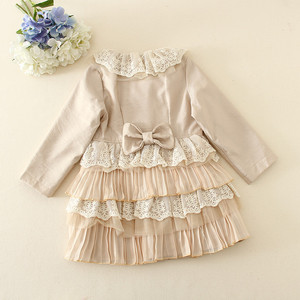 Primavera Encantadora chica delgada vestido estilo <span class=keywords><strong>de</strong></span> <span class=keywords><strong>capa</strong></span> con capas <span class=keywords><strong>de</strong></span> encaje niña coreana casaca modelo para niños chica - Product Image 4