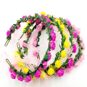 Barato nupcial de la flor venda de las muchachas de la corona <span class=keywords><strong>diadema</strong></span> de <span class=keywords><strong>flores</strong></span> - Product Image 2