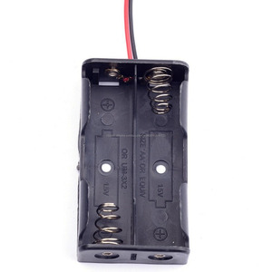 2 x AA Dimensione Cella (<span class=keywords><strong>UM</strong></span>-* 2) Black Plastic Battery Holder Box Custodia Con Filo 3 V piombo - Product Image 1