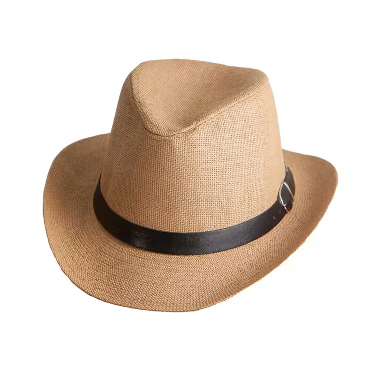 Hot Unisex Women Men Fashion Summer Casual Trendy Beach Sun Straw Panama Jazz Hat Cowboy Fedora hat Gangster Cap