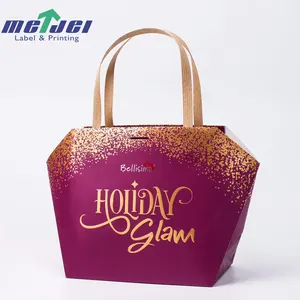 Personalizado logotipo de la marca de lujo de diseño morir corte en forma de bolsa de embalaje de regalo