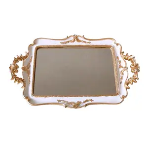 European Style Bow Cake Storage <strong>Trays</strong> <strong>Makeup</strong> Organizer Dessert Plate Square Decor <strong>Tray</strong> Storage <strong>Trays</strong> - Product Image 1