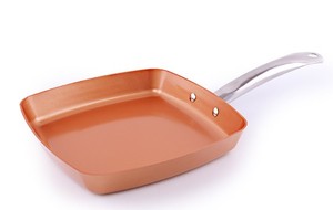 24x24cm quadratische Kupferkeramik-Antihaft-Antihaft-Grill pfanne mit Induktion boden - Product Image 4