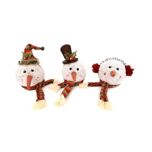 Decoration Wool Doll Snowman Head Hanging 9 inch Christmas Nordic Home Fairy Christmas Tree Ornaments