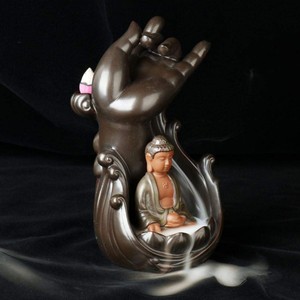 Handmade Large Ceramic <strong>Backflow</strong> Cone Sticks <strong>Incense</strong> Holder Buddha <strong>Incense</strong> <strong>Burner</strong> - Product Image 2