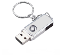 Nouvelle vente flash, clé USB pivotante en métal USB 3.0, 4 Go-128 Go, étanche, avec logo personnalisé