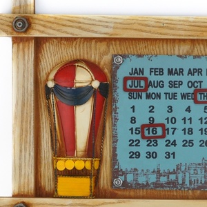 Calendario Perpetuo de Metal con Imanes Cuadrados para Fecha y Mes Modelo de Globo Aerostático para Decoración de Pared de Hogar, <span class=keywords><strong>Bar</strong></span> u Oficina Estilo <span class=keywords><strong>Vintage</strong></span> - Product Image 6