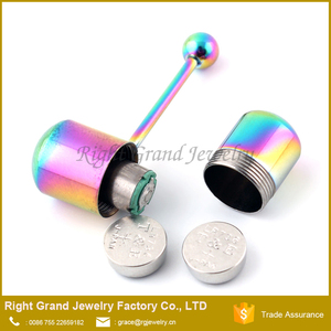 Stud Barbell Joyería <span class=keywords><strong>Piercing</strong></span> Del Cuerpo/de Acero Quirúrgico Anillo de La Lengüeta Vibrante - Product Image 2
