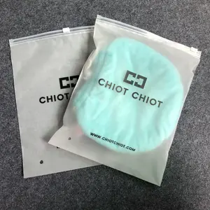 Tùy Chỉnh In Logo Trượt Matte/ Frosted Biodegradable Zipper Túi Nhựa Quần Áo Rõ Ràng Áo Thun Poly Zip Bag Với Logo Riêng