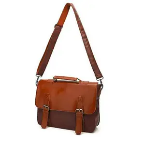 PU Leather Briefcase 15 inch Laptop bag Light Weight Shoulder Messenger Bag for men