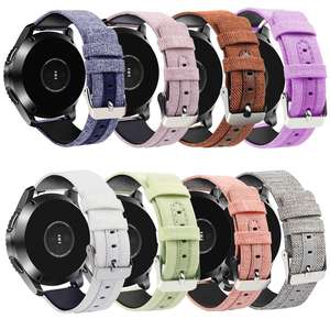 Tschick-Correa de cuero y lona para <span class=keywords><strong>Samsung</strong></span> Galaxy <span class=keywords><strong>Watch</strong></span>, pulsera de repuesto prémium de liberación rápida, 46MM, SM-<span class=keywords><strong>R800</strong></span>/S3 - Product Image 1