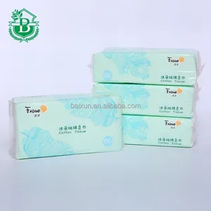 Coche caja de papel de tejido facial al por mayor personalizada blanco comprimido algodón tejido
