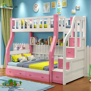 <span class=keywords><strong>Letto</strong></span> a Castello Multifunzionale in Legno Massiccio per Camera da <span class=keywords><strong>Letto</strong></span>, <span class=keywords><strong>Letto</strong></span> Doppio Rosa Blu <span class=keywords><strong>Marrone</strong></span> Bianco con Scrivania per Bambini - Product Image 1