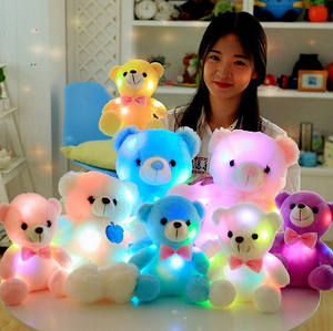 2018 Hot Colorato Brillante Luce del Led Teddy Bear Giocattoli di Peluche 7 Colorazione Cambia La Luce del Led Fino Teddy Bear Giocattolo Della Peluche - Product Image 2