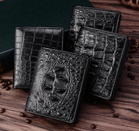 Buaya Kulit Pendek Dompet Luxury Crocodile Leather RFID Dompet untuk Pria