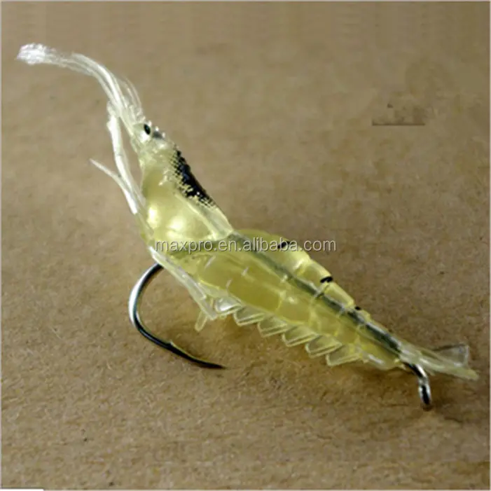 Señuelo de pesca de camarón suave de gambas artificiales de silicona