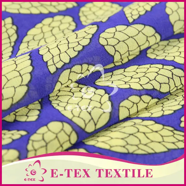 Tissus fournisseur 2015 new style Casual plaine fleur imprimé en mousseline de soie tissu