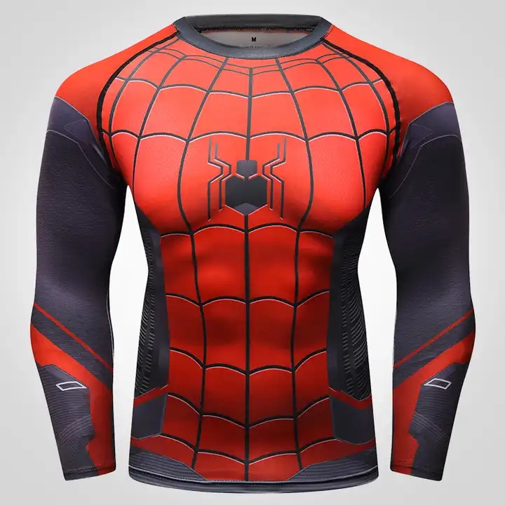 newest spiderman compression shirts mens quick