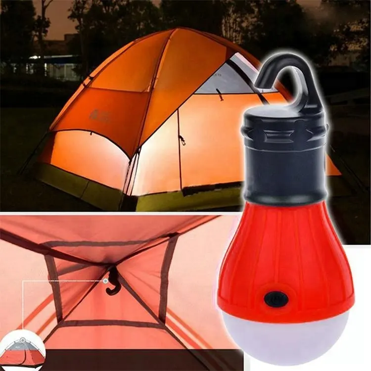 Portable Outdoor Camping Light Emergency Hanging Lamp Tent Light Bulb Lantern LED Hook Camping Bulb Light with battery