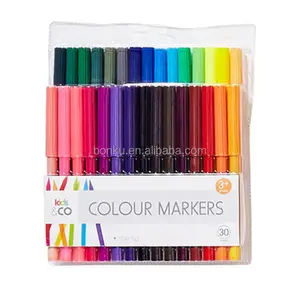 Play felt pen CN BonKu PP school stationery gift use Set Art Marker drawing blow marker pen pouch card colored box