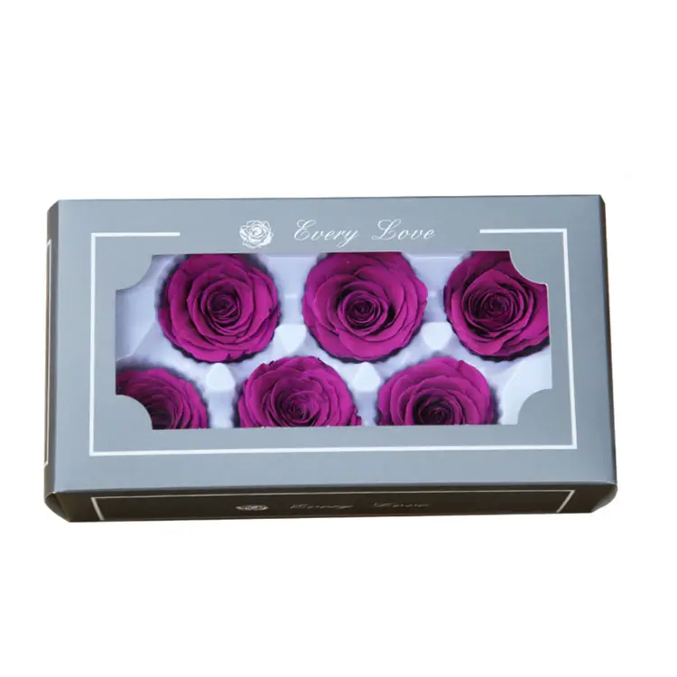 Roses dégradées naturelles, couleur violette, 5-6cm, pièces, meilleure qualité