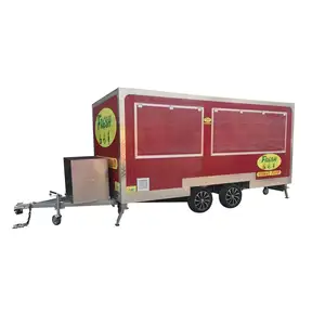 SILANG sell red 5.8 m food trailers, BBQ/ hot dogs/ fast food trucks, dessert display cart for sale the USA