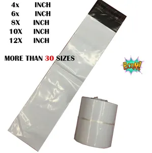 Toptan 10 uzun beyaz zarflar-Fabrika toptan beyaz uzun dikdörtgen Sonrası polymailer 4/8/10/12 inç genişlik nakliye zarf plastik ambalaj çanta