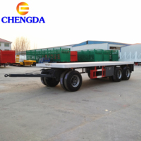 Poids léger 3 Essieux Platine 30 Tonnes de Mur Latéral À Plat Chariot Timon Remorque Complète
