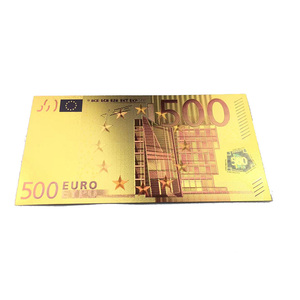 Personnaliser Acceptable Nouveaux Produits 5/<span class=keywords><strong>20</strong></span>/100 <span class=keywords><strong>Euro</strong></span> Feuille D'or Pur Plaqué Billets - Product Image 1