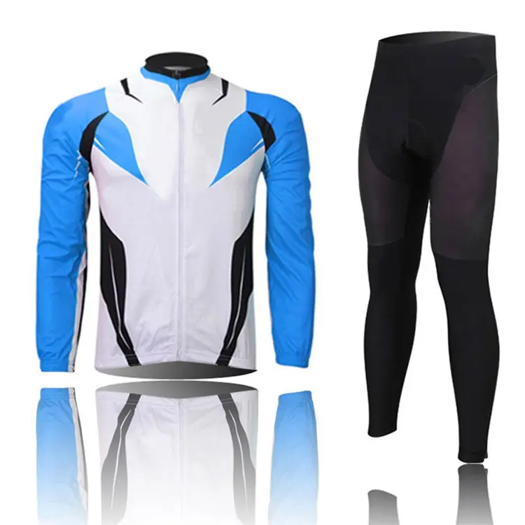 cycling arm compression long sleeve blue BMX cycling jersey body fit branded cycling long pants men factory OEM