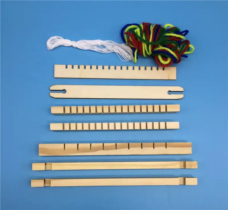 เครื่องทอผ้า DIY ของเล่นทอมือถักของเล่นไม้สำหรับเด็กเครื่องทอผ้าพัฒนาการแบบ Interllectural