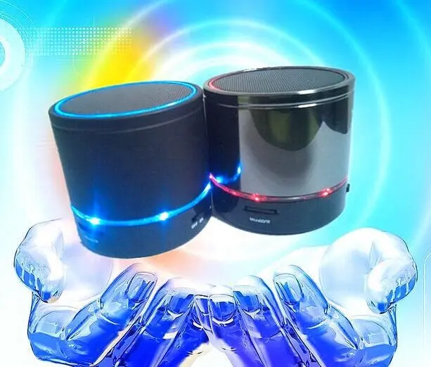 Barato S08U altavoz portátil de diente azul con luz LED, Mini altavoz inalámbrico manos libres soporte TF