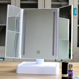 Nhà Máy Trực Tiếp LED Thanh Ánh Sáng Trifold Nhựa 1/2/3/10X <span class=keywords><strong>Magnifying</strong></span> Trang Điểm Gương Cá Nhân Mỹ Phẩm Gương Đèn Sản Phẩm Mới - Product Image 2
