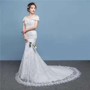 Новое поступление, Кружевное облегающее свадебное платье с цветочным рисунком «рыбий хвост», свадебное платье русалки