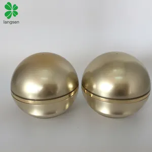 אקריליק 50g זהב צבע כדור בצורת קוסמטי צנצנת עם מכסה בורג עבור קוסמטי קרם טיפוח עור