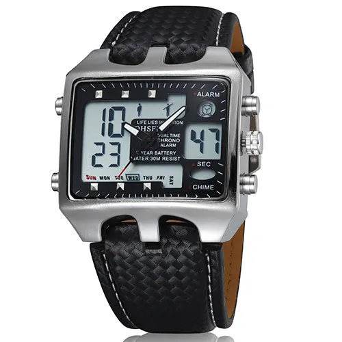Ohohsen-montre-bracelet numérique à Quartz pour hommes, accessoire de sport, analogique 30 M, étanche, style militaire, horloge, tendance, collection 0930