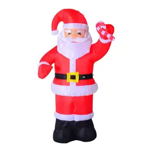 8ft tall blow up inflatable Indoor/Outdoor LED Inflatable Holiday Christmas Yard Decoration - Santa with Candy Cane CH-04