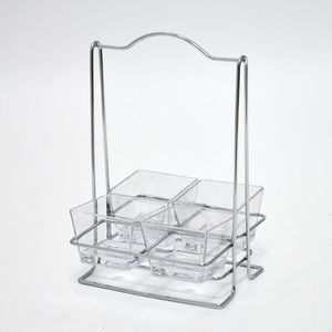 Placa acrílica de diseño hábil, 3 uds., bandeja rectangular para aperitivos con asa - Product Image 4