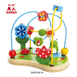 Los niños juegan juego de laberinto de madera del grano laberinto juguetes educativos ensartar cuentas de madera juguete - Product Image 1