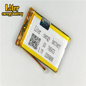 Connector 1,25-3 p lithium battery 3,7 V 705075 3200 mAh high density flat lipo lithium polymer battery Li ion battery - Product Image 1